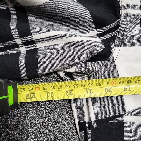 Oxgear Women's Shirt Size XL Black & White Plaid Button Down Flannel - Picture 10 of 12